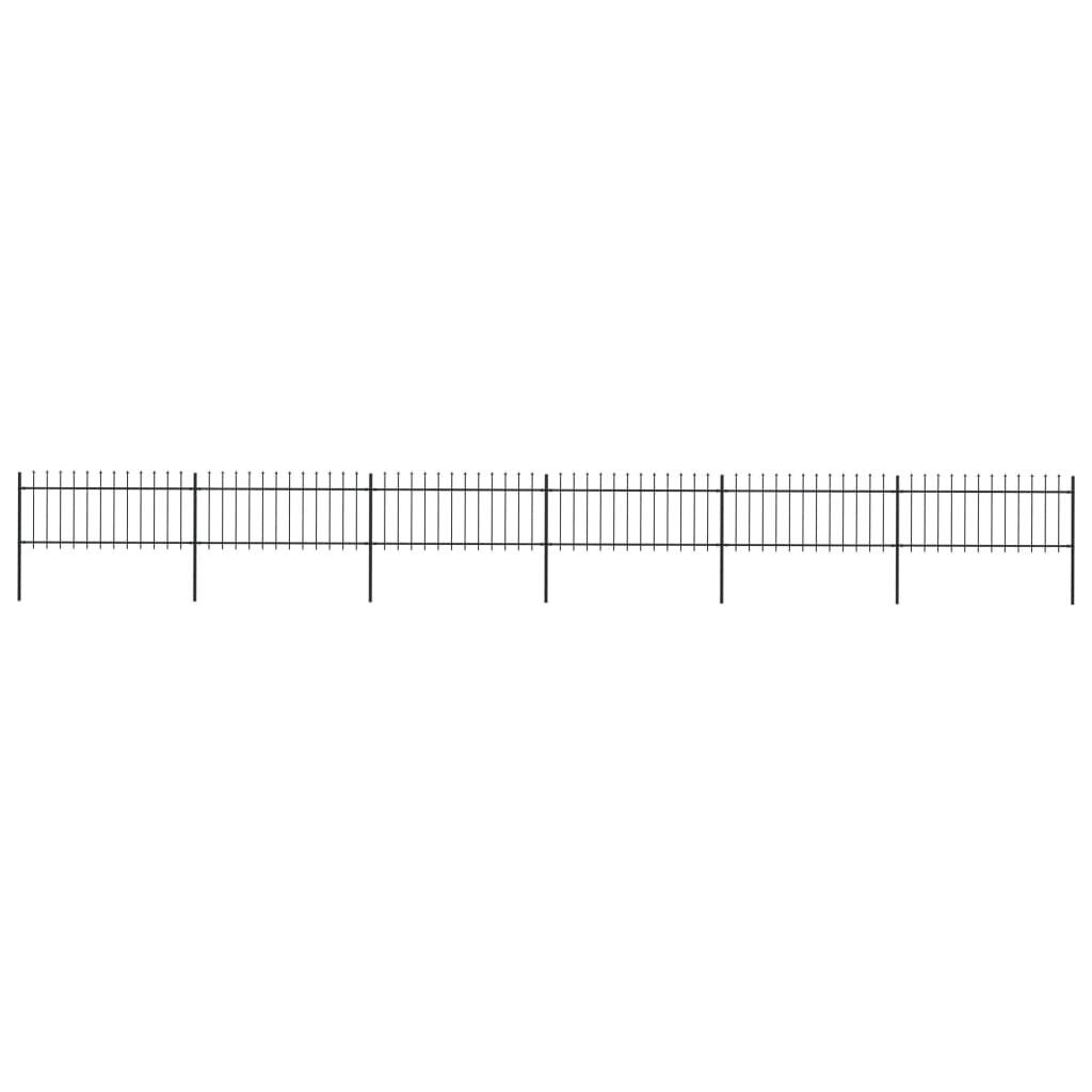 vidaXL Κάγκελα Περίφραξης με Λόγχες Μαύρα 10,2 x 0,8 μ. από Χάλυβα