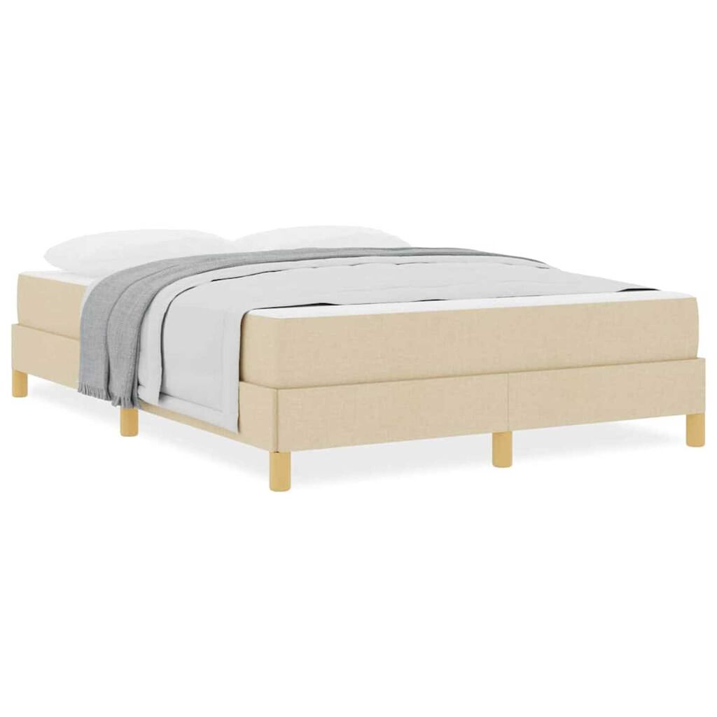 vidaXL Κρεβάτι με ελατήρια Κρέμα και Καφέ 140 x 200 cm