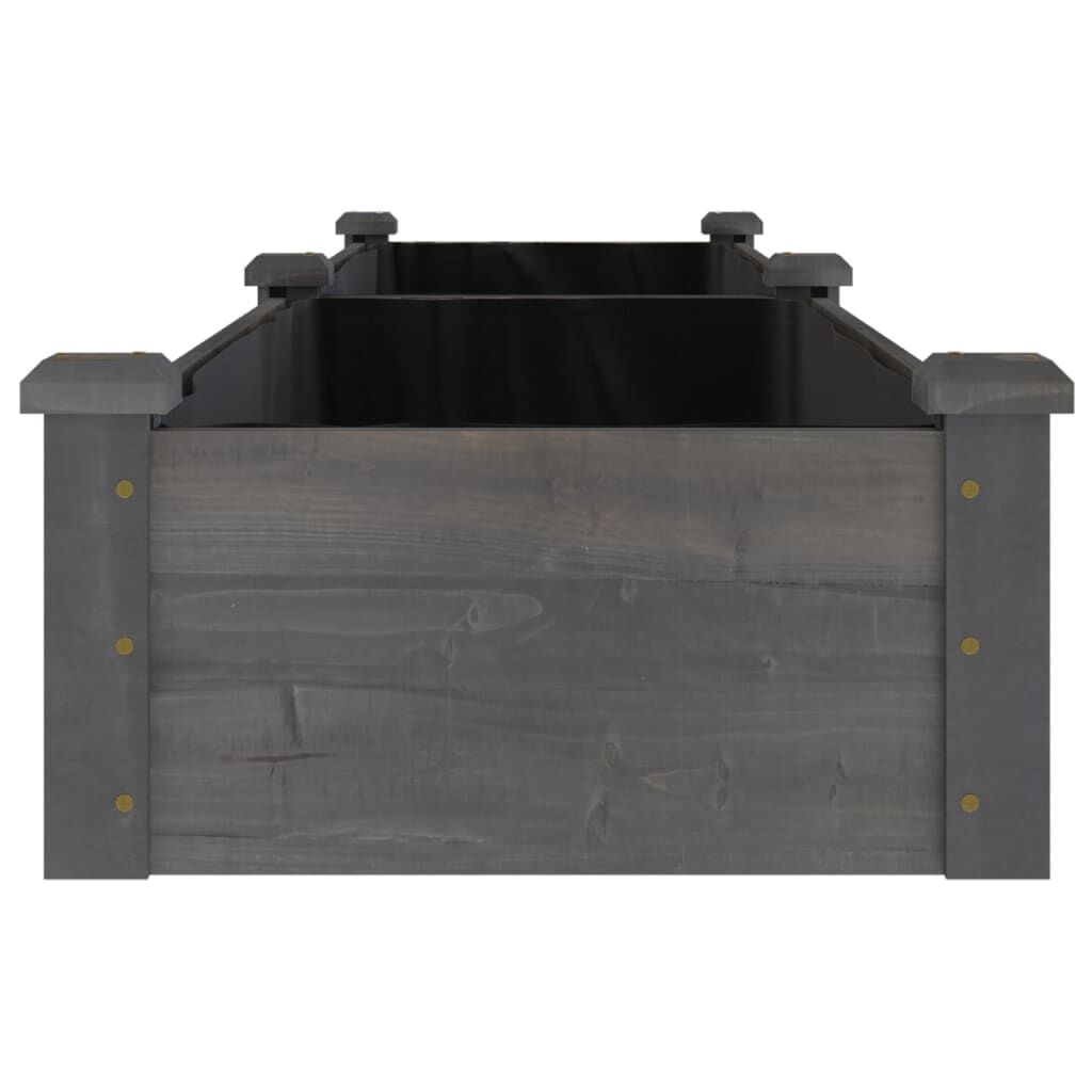 vidaXL Ζαρντινιέρα Υπερυψ. με Επένδυση Γκρι 240x45x25 εκ. Μασίφ Ελάτη