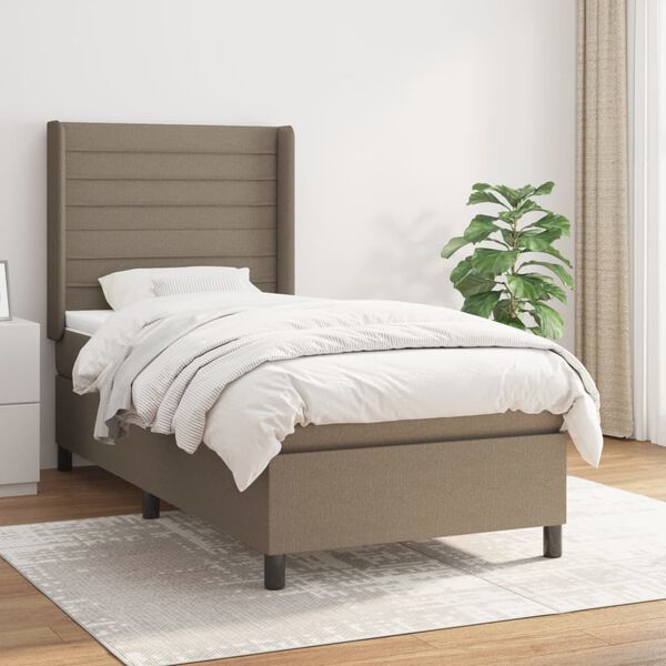 vidaXL &Kappa;&rho;&epsilon;&beta;ά&tau;&iota; Boxspring &mu;&epsilon; &Sigma;&tau;&rho;ώ&mu;&alpha; Taupe 90x190 &epsilon;&kappa;.&Upsilon;&phi;&alpha;&sigma;&mu;ά&tau;&iota;&nu;&omicron;