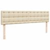vidaXL Οθωμανικό κρεβάτι με στρώμα Cream 180x200cm ύφασμα