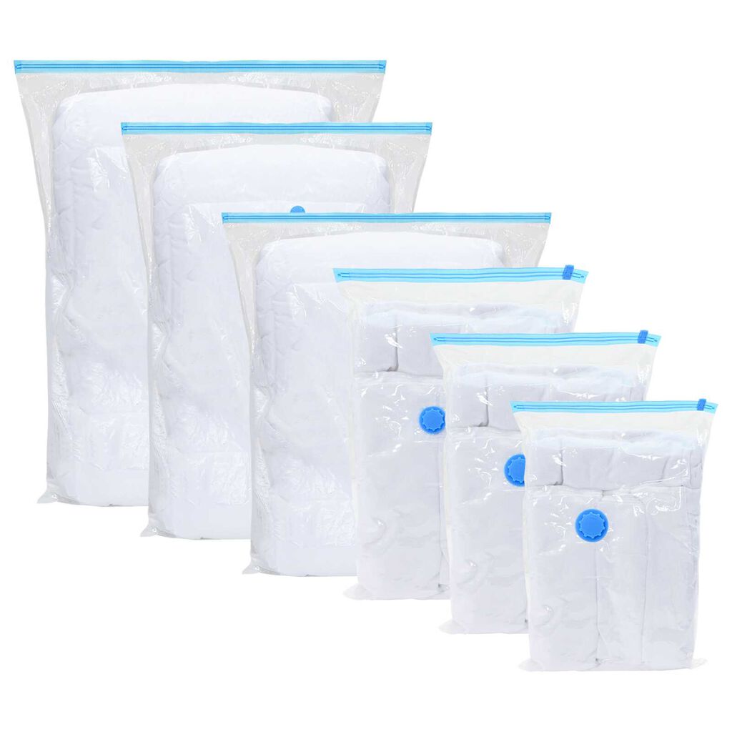 vidaXL Σακούλες αποθήκευσης κενού 5 pcs Διαφανής και μπλε 60 x 40 cm