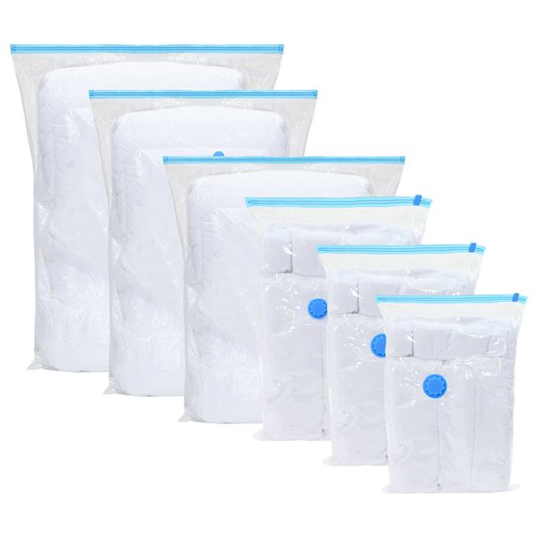 vidaXL Σακούλες αποθήκευσης κενού 5 pcs Διαφανής και μπλε 60 x 40 cm
