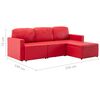 vidaXL Καναπές - Κρεβάτι Τριθέσιος Αρθρωτός Κόκκινο Συνθετικό Δέρμα