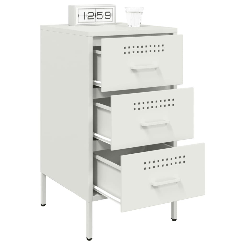 vidaXL Κομοδίνα 2 τεμ. Λευκά 36x39x68 εκ. από Χάλυβα