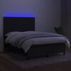 vidaXL &Kappa;&rho;&epsilon;&beta;ά&tau;&iota; Boxspring &mu;&epsilon; &Sigma;&tau;&rho;ώ&mu;&alpha; & LED &Mu;&alpha;ύ&rho;&omicron; 140x190 &epsilon;&kappa;. &Upsilon;&phi;&alpha;&sigma;&mu;ά&tau;&iota;&nu;&omicron;