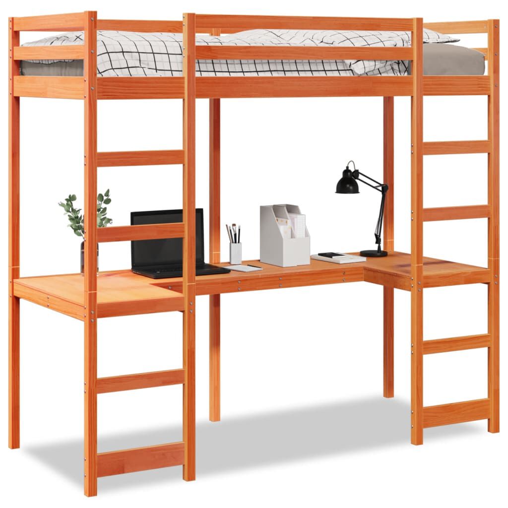 vidaXL Σκελετός Κρεβ. Χωρίς Στρώμα Καφέ Κεριού 90x200 εκ Μασίφ Πεύκο
