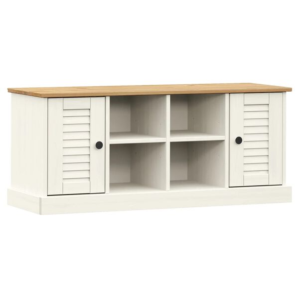 vidaXL Παπουτσοθήκη VIGO Λευκή 106 x 35 x 45 εκ. από Μασίφ Ξύλο Πεύκου