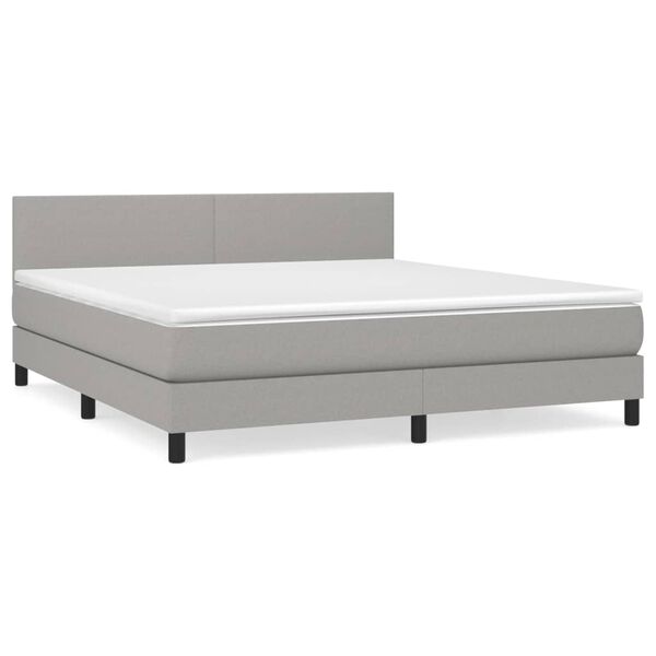 vidaXL Κρεβάτι Boxspring με Στρώμα Αν. Πράσινο 160x200εκ Υφασμάτινο