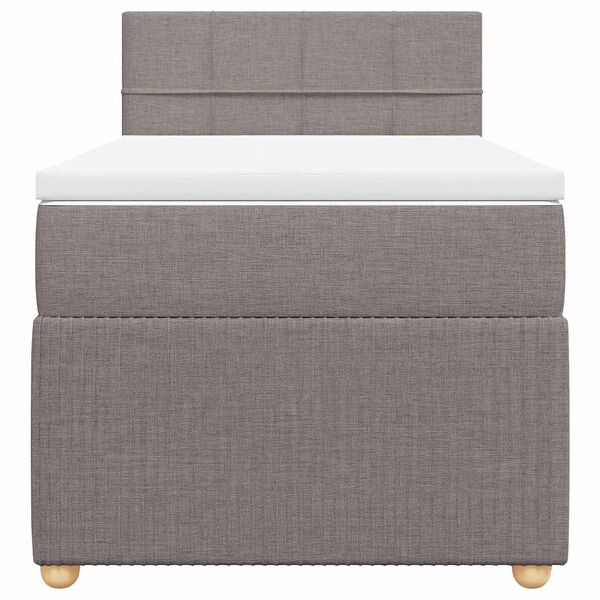 vidaXL &Kappa;&rho;&epsilon;&beta;ά&tau;&iota; Boxspring &mu;&epsilon; &Sigma;&tau;&rho;ώ&mu;&alpha; Taupe 100 x 200 &epsilon;&kappa;. &Upsilon;&phi;&alpha;&sigma;&mu;ά&tau;&iota;&nu;&omicron;