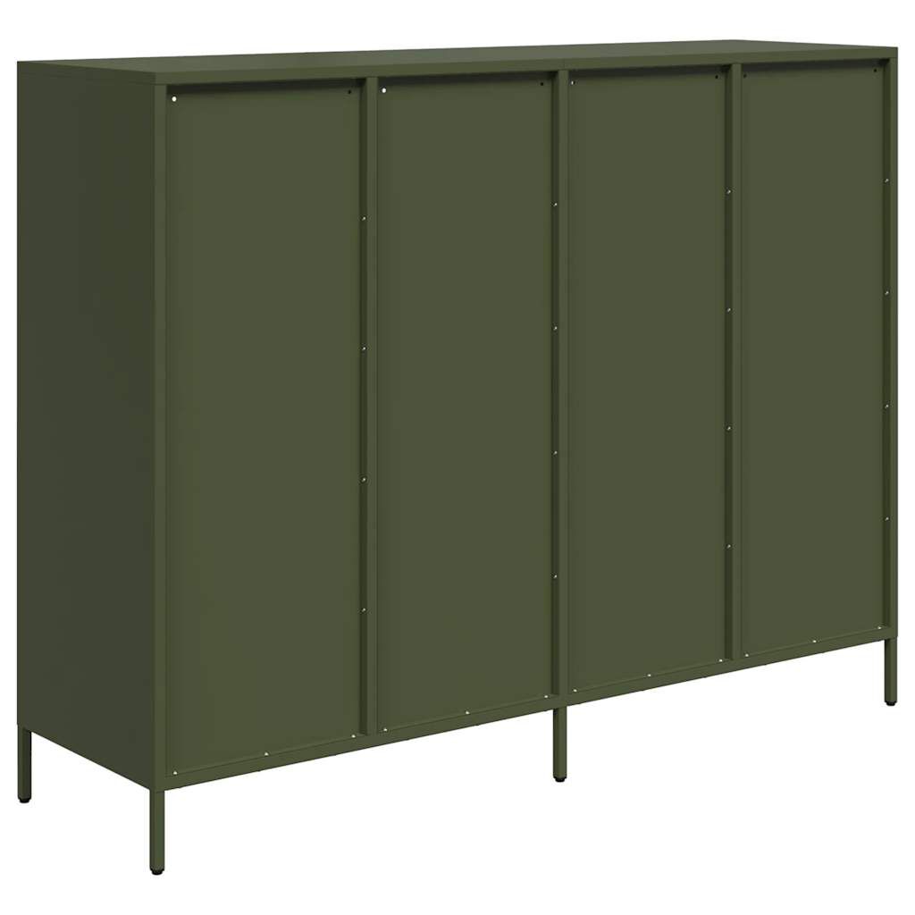 vidaXL Sideboard Olive Green 135x39x103,5 cm Ατσάλι ψυχρής έλασης