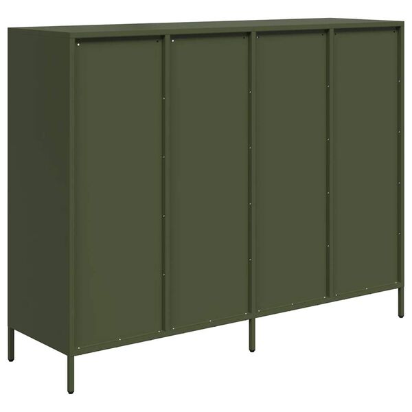 vidaXL Sideboard Olive Green 135x39x103,5 cm Ατσάλι ψυχρής έλασης