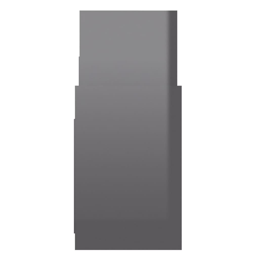 vidaXL Βοηθητικό Ντουλάπι Γυαλ. Γκρι 60 x 26 x 60 εκ. από Επεξ. Ξύλο
