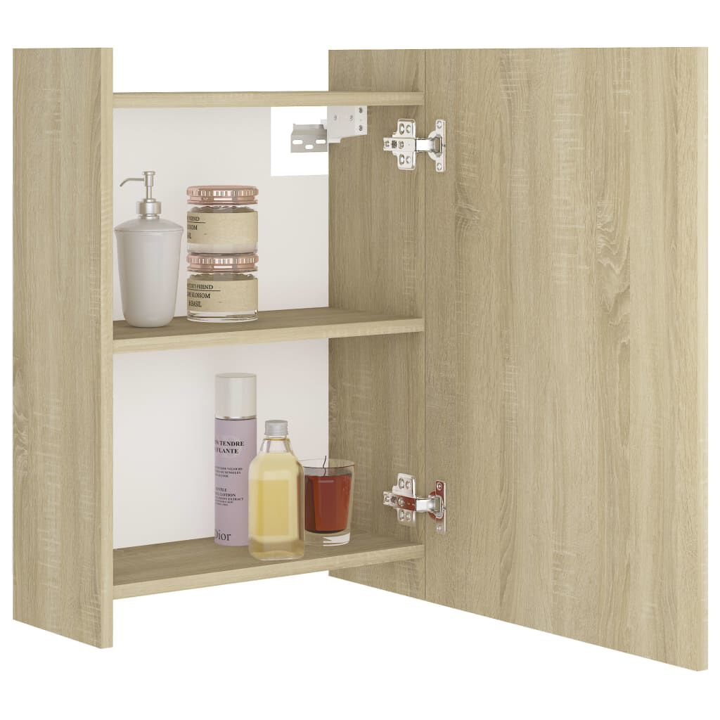 vidaXL Καθρέφτης Μπάνιου Sonoma Δρυς 62,5x20,5x64 εκ. από Επεξ. Ξύλο