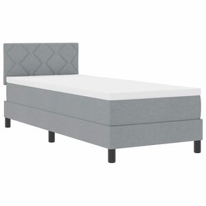 vidaXL Κρεβάτι box spring με στρώμα Ανοιχτό γκρι 80 x 200 cm ύφασμα