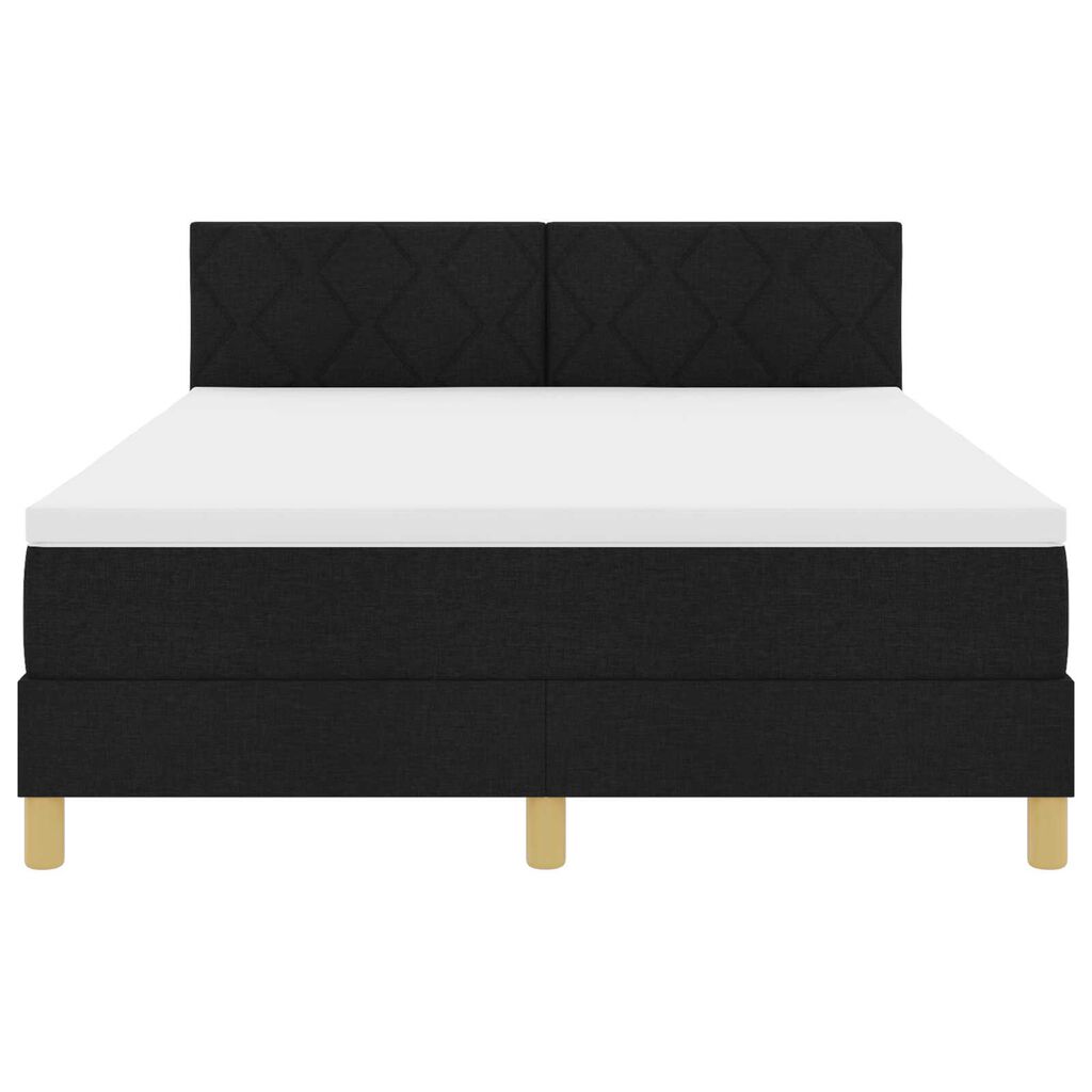 vidaXL Κρεβάτι με ελατήρια με στρώμα Μαύρο 160 x 200 cm ύφασμα