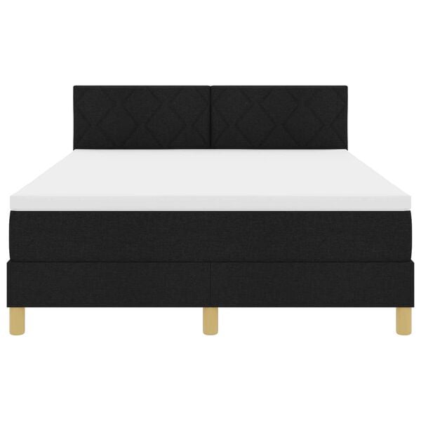 vidaXL Κρεβάτι με ελατήρια με στρώμα Μαύρο 160 x 200 cm ύφασμα