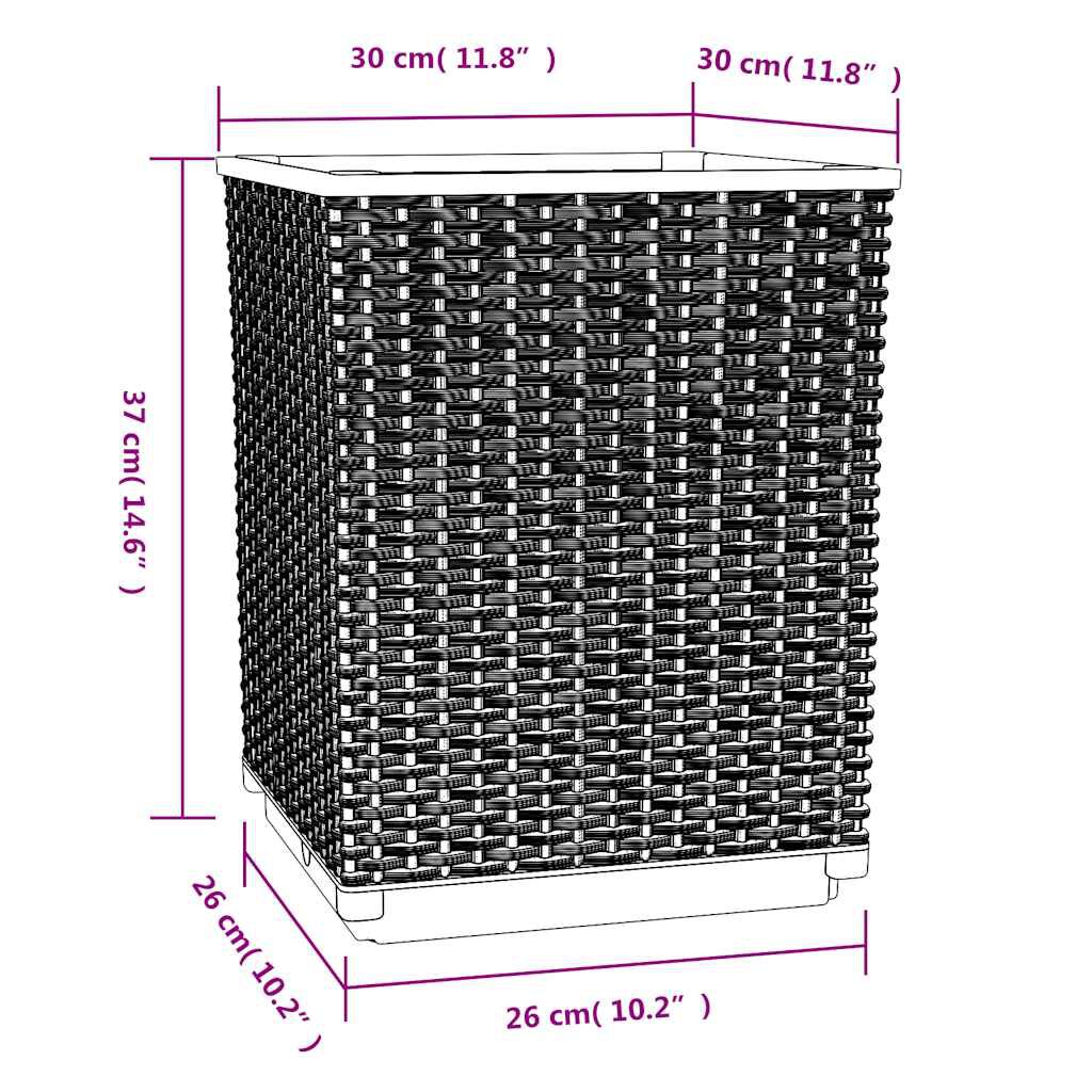 vidaXL Ζαρντινιέρες 4 τεμ. Μπλε Γκρι 30x30x37 εκ. από Πολυπροπυλένιο