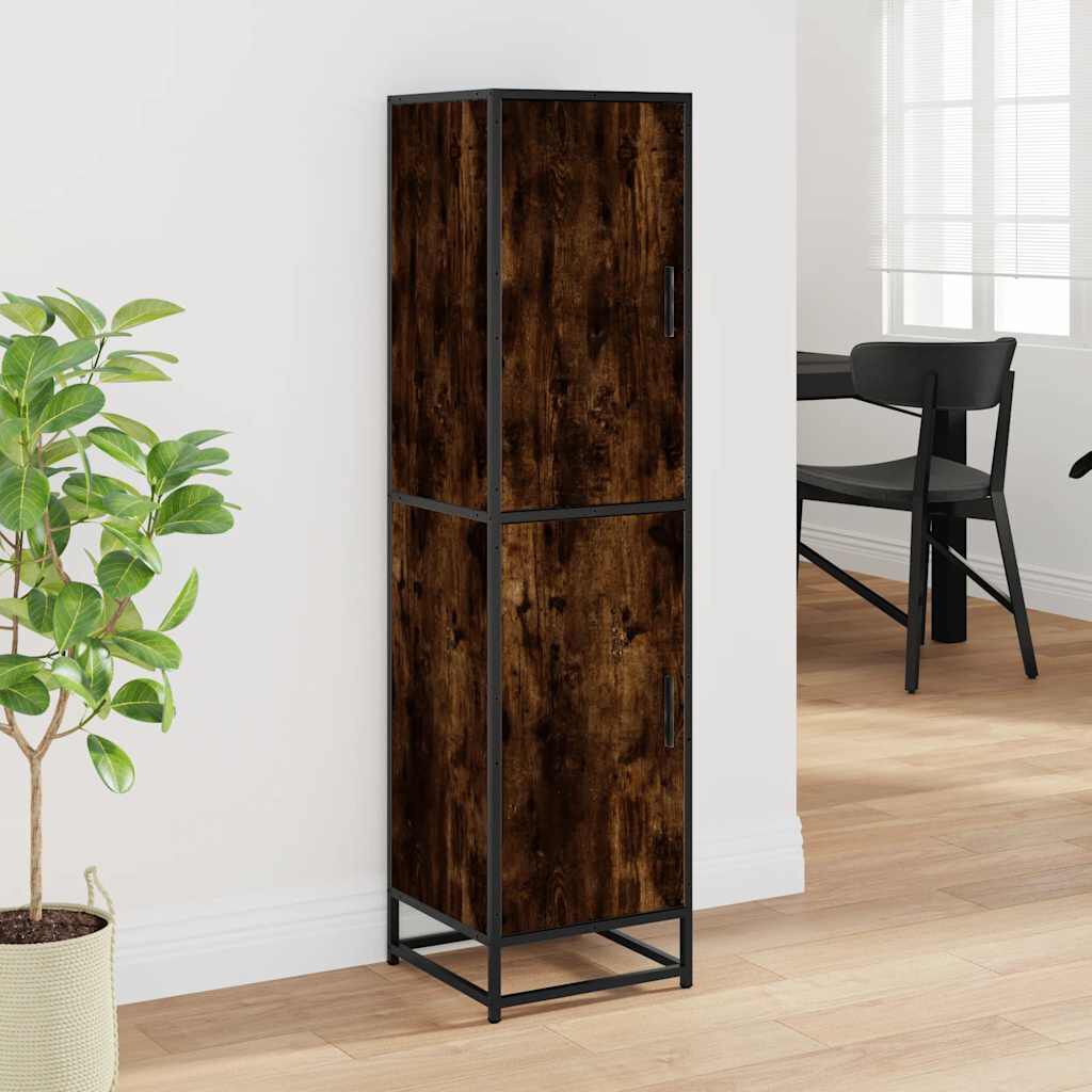 vidaXL Highboard Καπνιστή δρυς Κατασκευασμένο ξύλο και μέταλλο