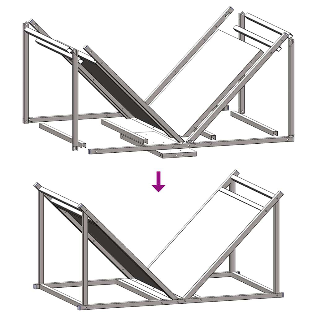 vidaXL Ράφι Καυσόξυλων 70x43x34,5 εκ. Χάλυβας ψυχρής έλασης