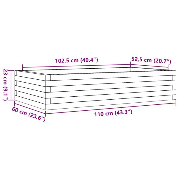 vidaXL Ζαρντινιέρα Κήπου 110x60x23 εκ. από Μασίφ Ξύλο Ψευδοτσούγκας