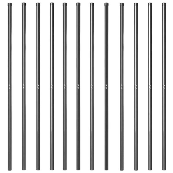 vidaXL Πό posts φράχτη 12 pcs Γκρι Ατσάλι με Επικάλυψη Πούδρας