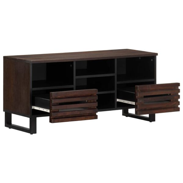 vidaXL Έπιπλο Τηλεόρασης Καφέ 100x34x46 εκ. Μασίφ Ξύλο Μάνγκο