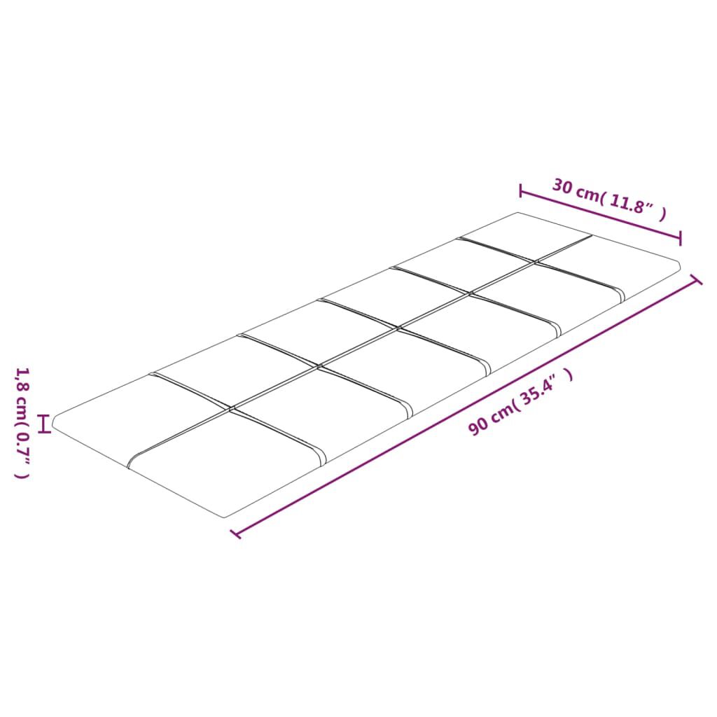 vidaXL Πάνελ Τοίχου 12 τεμ. Καφέ 90 x 30 εκ. 3,24 μ Υφασμα