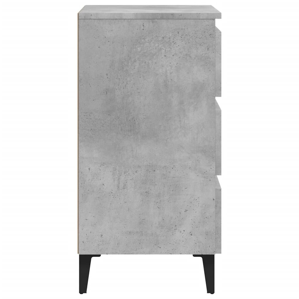 vidaXL Κομοδίνo Γκρι Σκυροδέματος 40 x 35 x 69 εκ. με Μεταλλικά Πόδια
