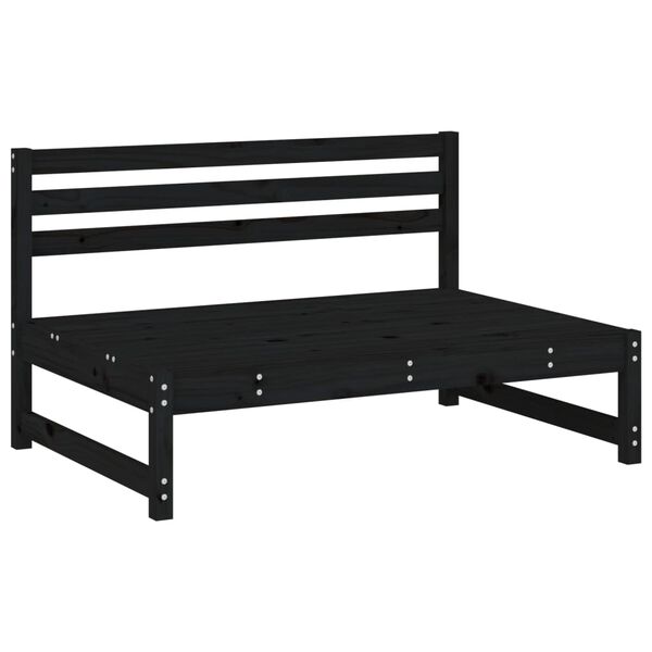 vidaXL Καναπέδες Κήπου Μεσαίοι 2Τεμ. Μαύροι 120x80εκ Μασίφ Ξύλο Πεύκου