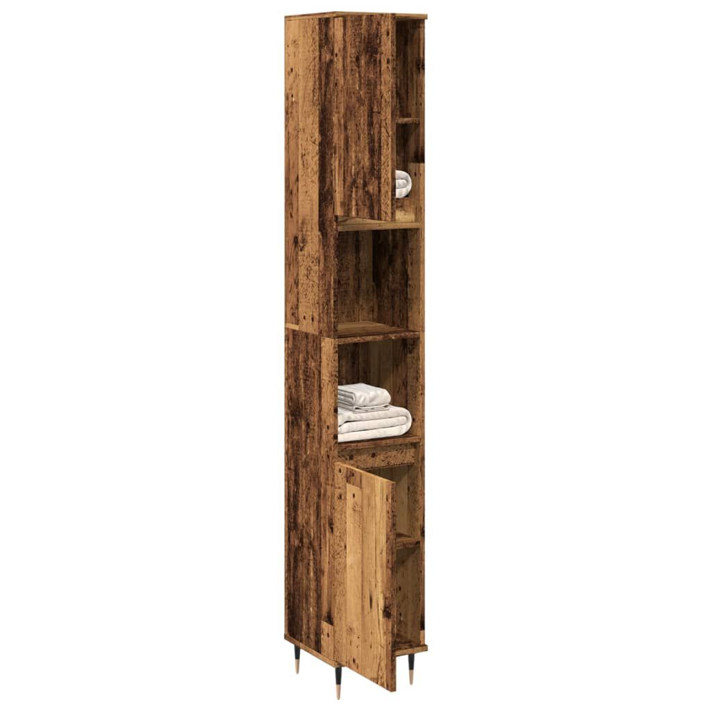vidaXL Ντουλάπι μπάνιου Παλιό ξύλο 30x30x190 cm Κατασκευασμένο ξύλο