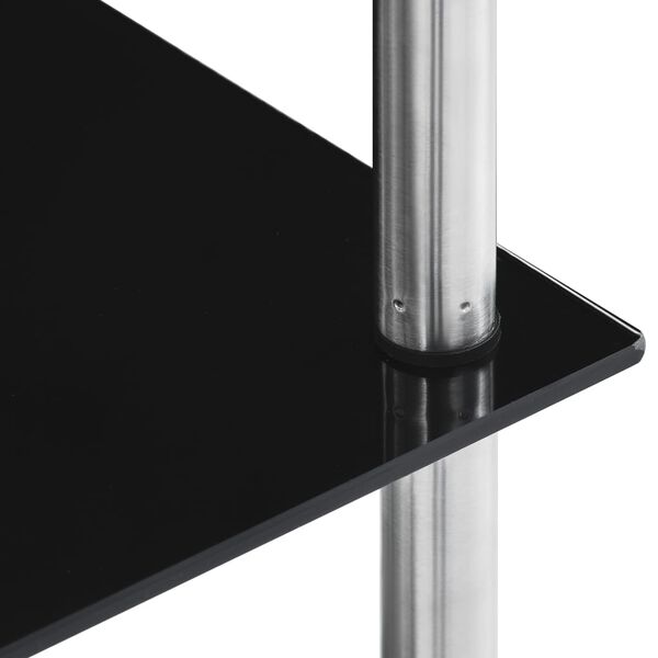 vidaXL Ράφι Διαφανές 5 Επιπέδων Μαύρο 40 x 40 x 130 εκ. Ψημένο Γυαλί