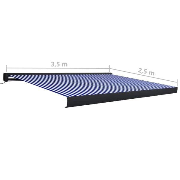 vidaXL Τέντα Κασετίνα με Μοτέρ Μπλε / Λευκή 350 x 250 εκ.