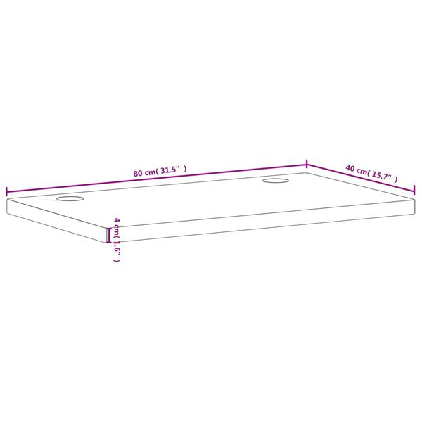 vidaXL Επιφάνεια Γραφείου 80x40x4 εκ. από Μασίφ Ξύλο Οξιάς