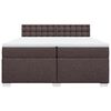vidaXL Κρεβάτι Boxspring με Στρώμα Σκούρο Καφέ 200x200 εκ. Υφασμάτινο