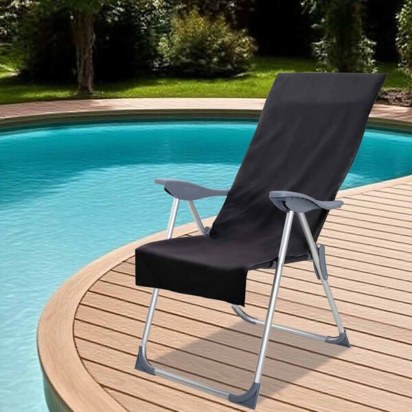 vidaXL Κουβέρτες Εξωτερικού Χώρου για Καρέκλες 2 pcs Μαύρο 130 x 60 εκ