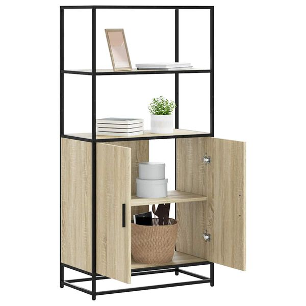 vidaXL Highboard &Delta;&rho;&upsilon;&sigmaf; sonoma 68x35x139 cm &Epsilon;&pi;&epsilon;&xi;&epsilon;&rho;&gamma;&alpha;&sigma;&mu;έ&nu;&omicron; &xi;ύ&lambda;&omicron; &mu;έ&tau;&alpha;&lambda;&lambda;&omicron;