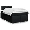 vidaXL Κρεβάτι Boxspring με Στρώμα Μαύρο 120x200 εκ. Υφασμάτινο