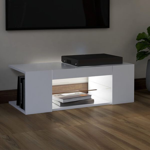 vidaXL Έπιπλο Τηλεόρασης με LED Λευκό 90x39x30 εκ.