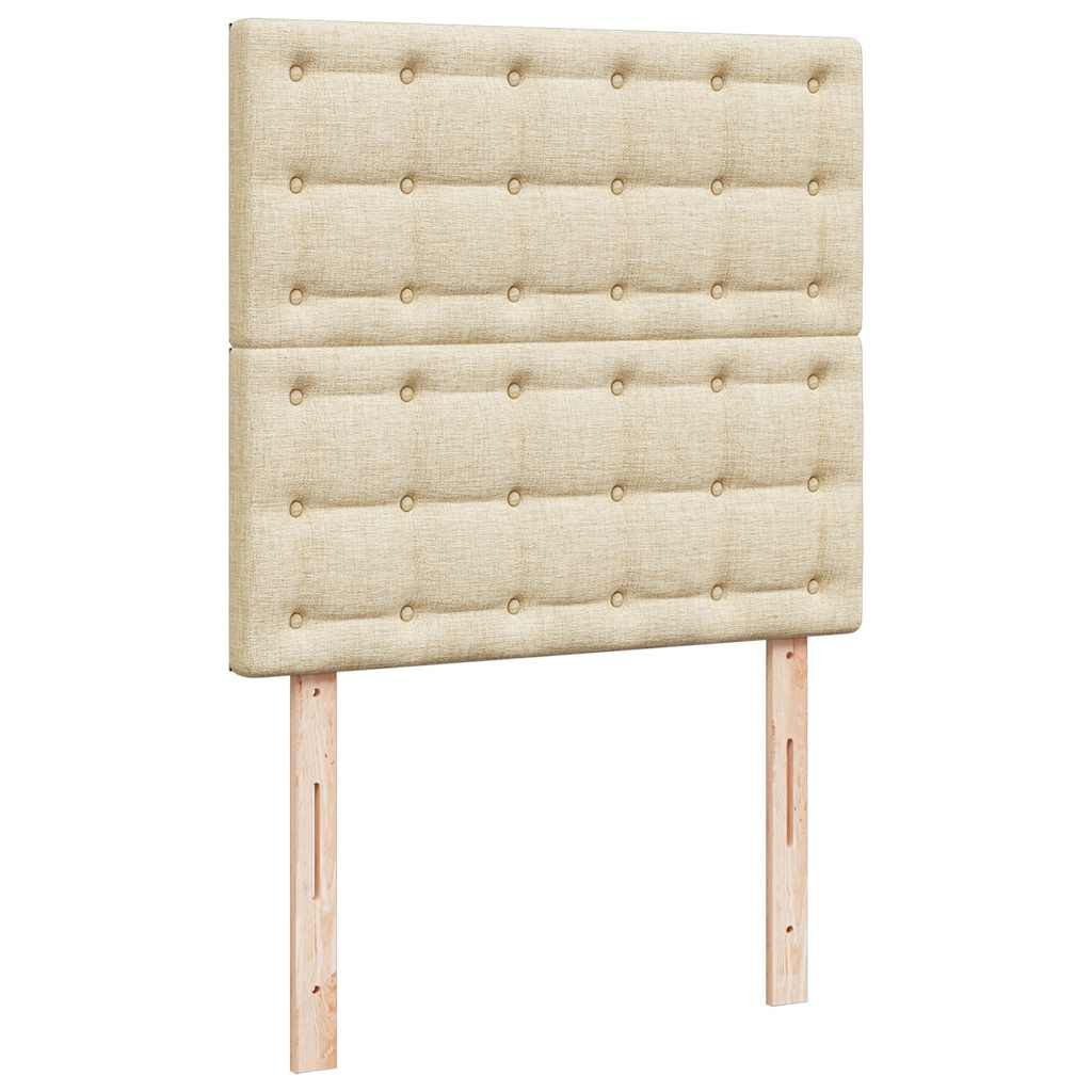 vidaXL Κρεβάτι Boxspring με Στρώμα Κρεμ 100 x 200 εκ. Υφασμάτινο