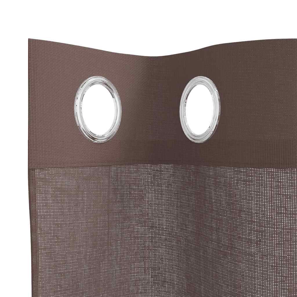vidaXL Κουρτίνες Voile με ροδέλες 2 τεμάχια Καφέ 140x140 εκ.