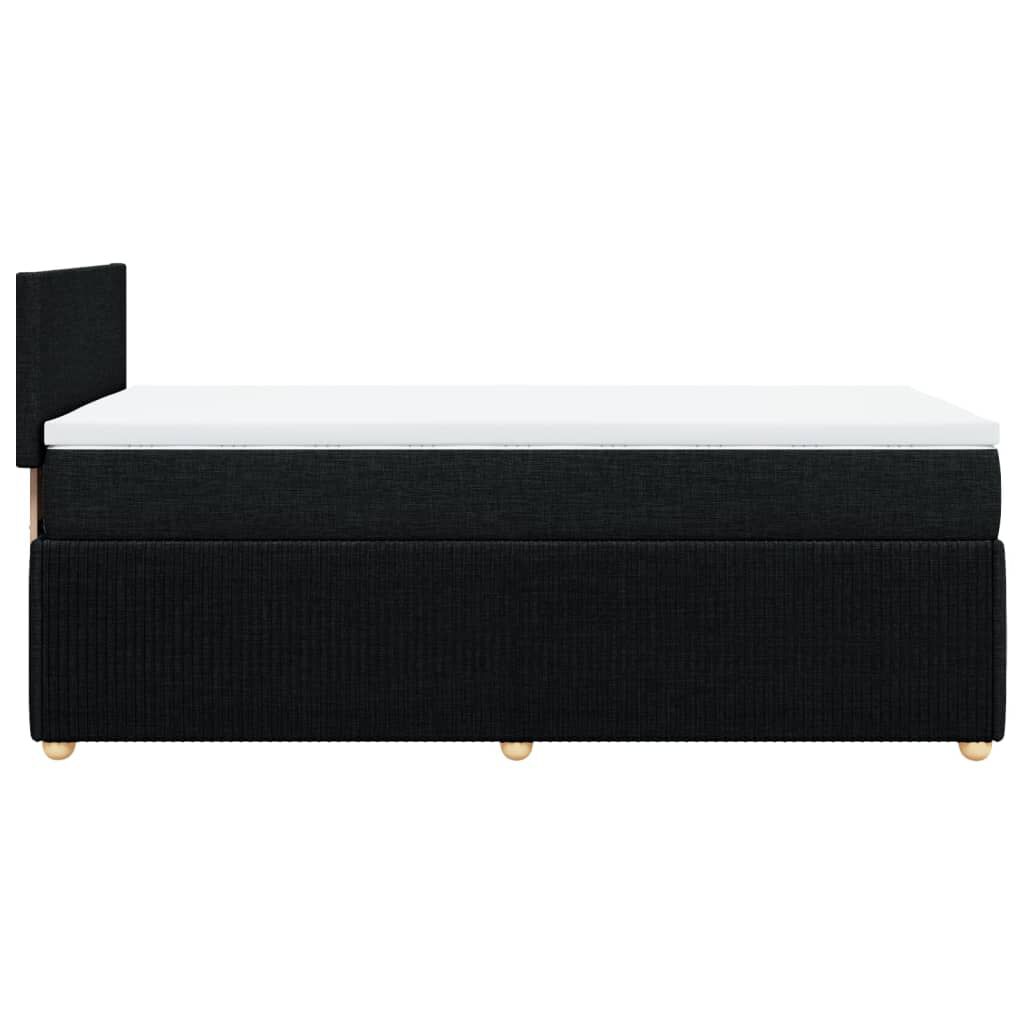 vidaXL Κρεβάτι Boxspring με Στρώμα Μαύρο 90x200 εκ. Υφασμάτινο