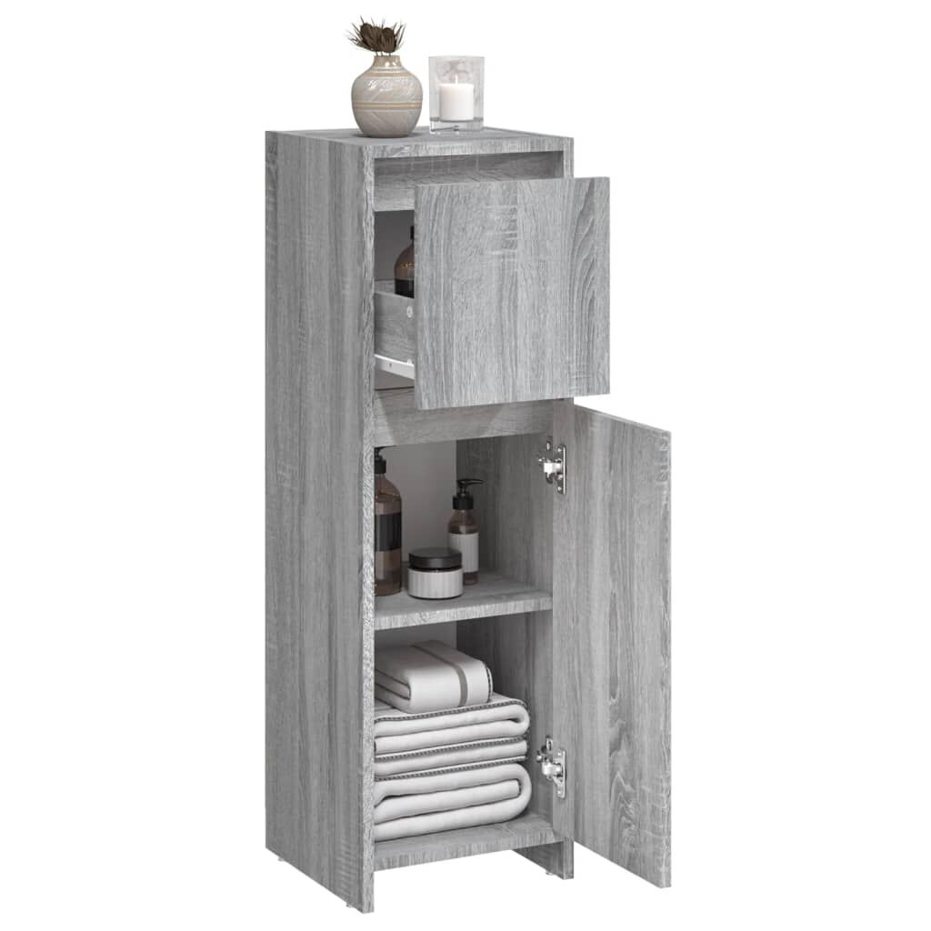 vidaXL Ντουλάπι Μπάνιου Γκρι Sonoma 30x30x95 εκ. Επεξεργασμένο Ξύλο
