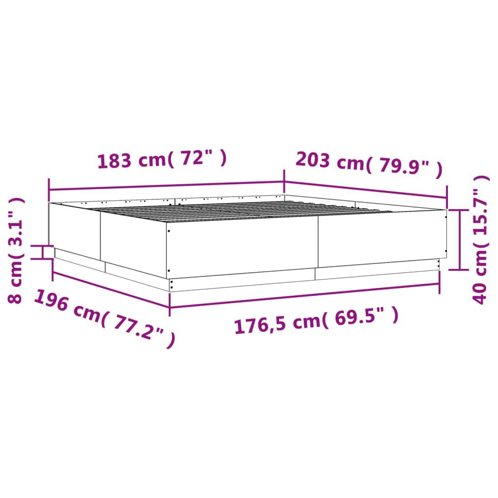 vidaXL Πλαίσιο Κρεβατιού Γκρι Sonoma 180x200 εκ. Επεξεργασμένο Ξύλο