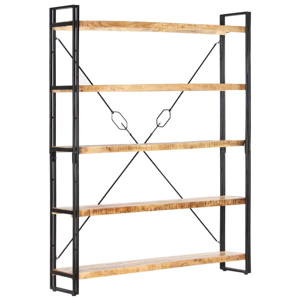vidaXL Βιβλιοθήκη με 5 Επίπεδα 140 x 30 x 180 εκ. Μασίφ Ξύλο Μάνγκο