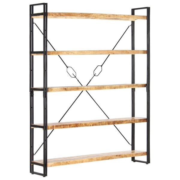 vidaXL Βιβλιοθήκη με 5 Επίπεδα 140 x 30 x 180 εκ. Μασίφ Ξύλο Μάνγκο