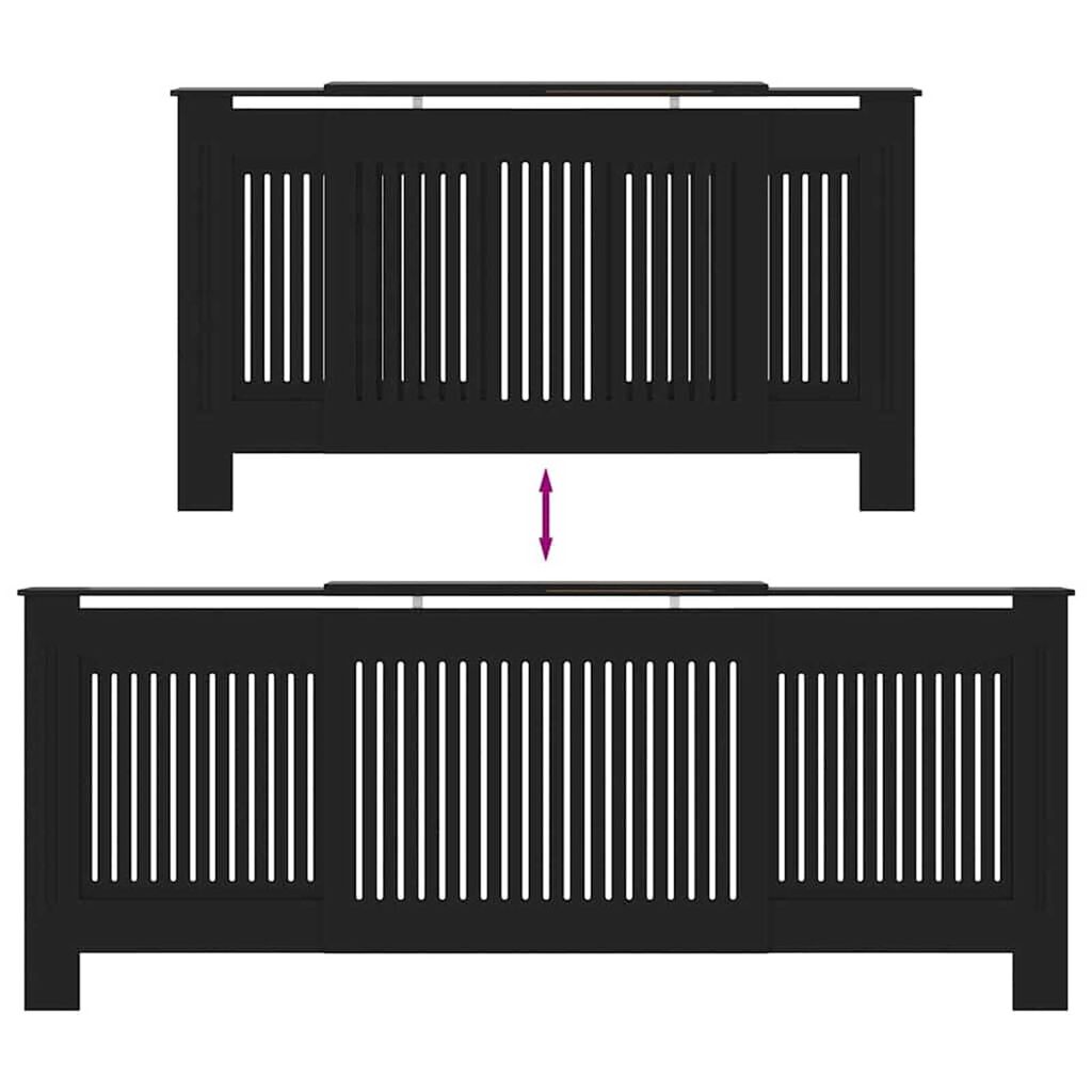 vidaXL Καπάκι Καλοριφέρ 2 pcs Μαύρο (142-205) x 20.5 x 81.5 εκ.