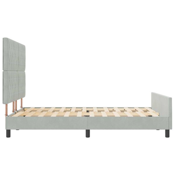 vidaXL Σκελετός Κρεβατιού Ανοιχτό γκρι 140 x 190 cm Βελούδο