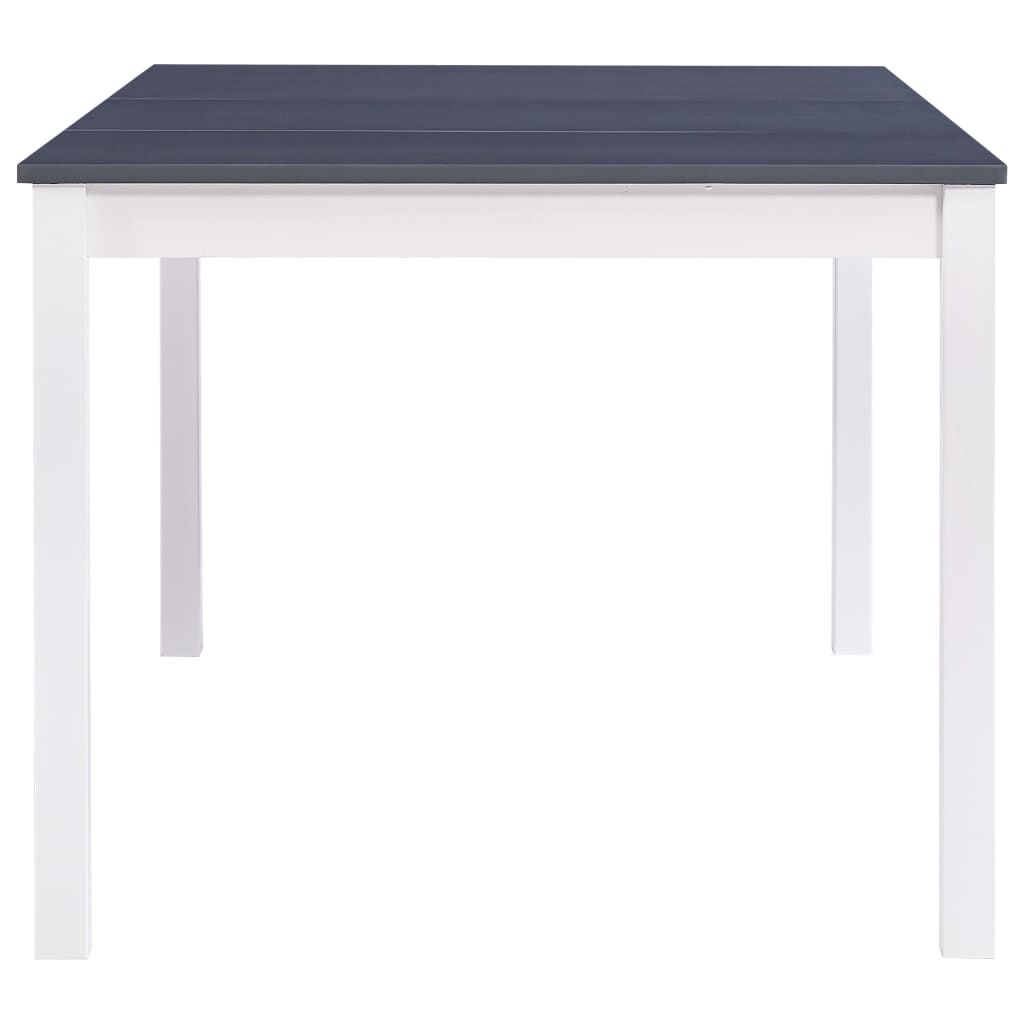 vidaXL Τραπεζαρία Λευκή / Γκρι 180 x 90 x 73 εκ. από Ξύλο Πεύκου