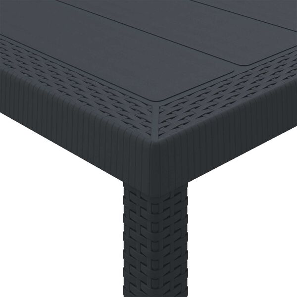vidaXL Τραπέζι Κήπου Ανθρακί 200x100x73 εκ. Πολυ Ράτταν